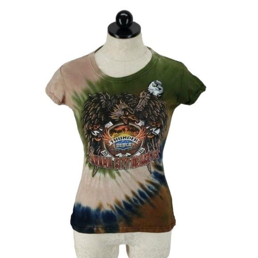 Thunder Beach Motorcycle Tie Dye medium T shirt‎